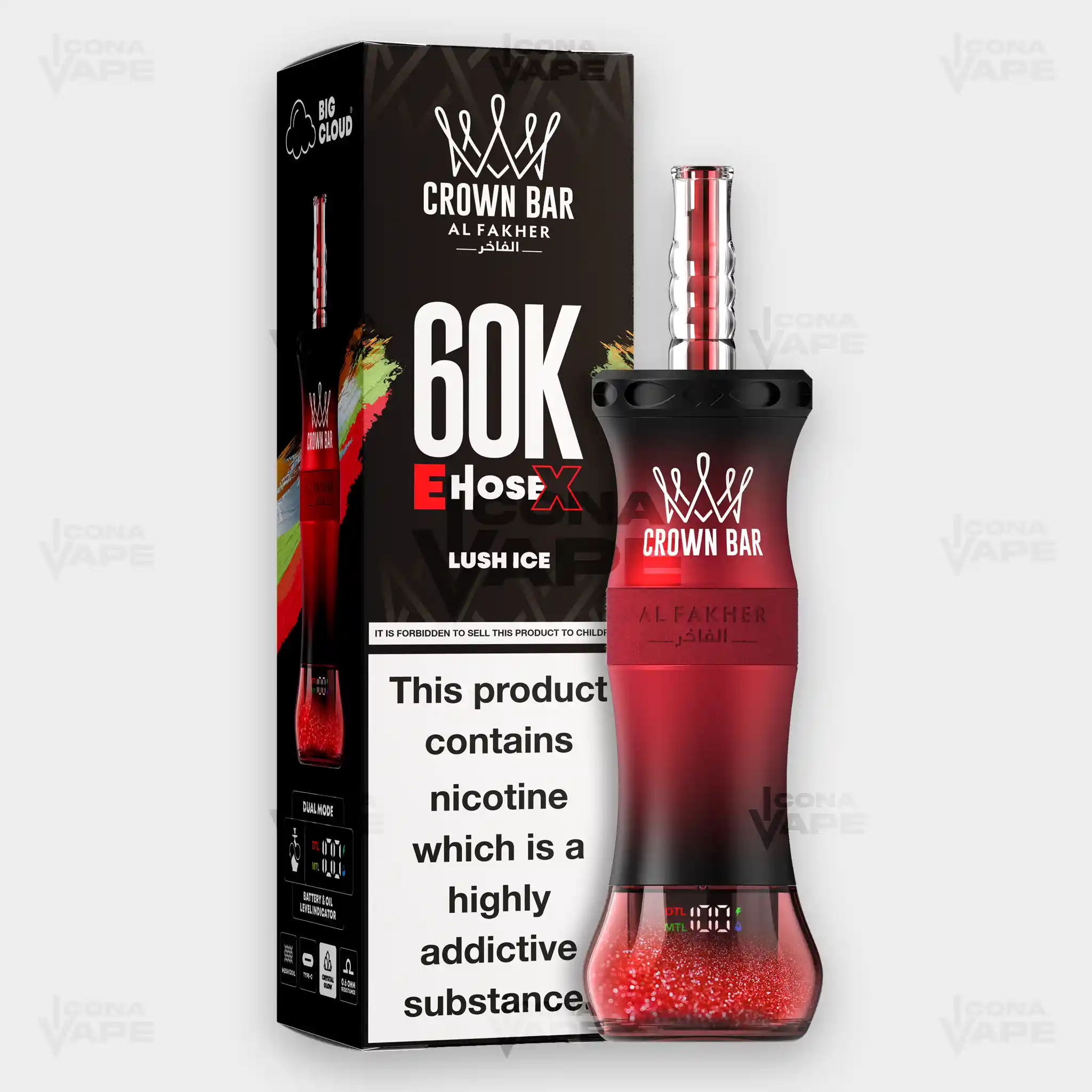 AL FAKHER CROWN BAR 60K E-HOSE X DISPOSABLE VAPE - Image 28