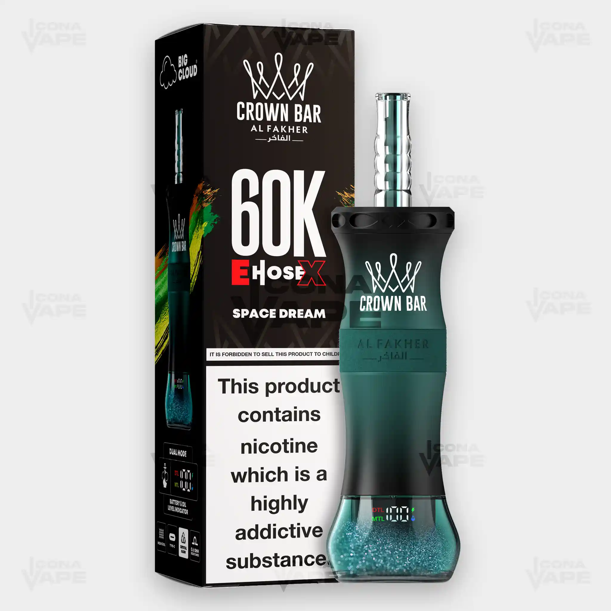 AL FAKHER CROWN BAR 60K E-HOSE X DISPOSABLE VAPE - Image 37
